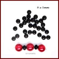 100 schwarze Zwischenperlen Spacer Rondelle Linsen Abakus  Perlen 9 x 5mm, Acryl Bild 1