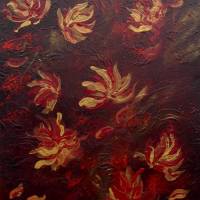 Acrylbild NACHTBLÜTEN Acrylmalerei auf einem Keilrahmen abstrakte Malerei Blütenbild abstrakte Blüten Bild 1