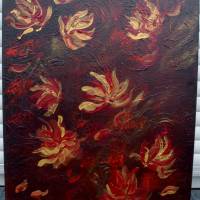 Acrylbild NACHTBLÜTEN Acrylmalerei auf einem Keilrahmen abstrakte Malerei Blütenbild abstrakte Blüten Bild 2