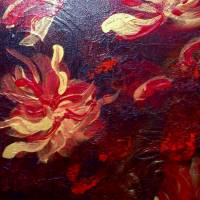 Acrylbild NACHTBLÜTEN Acrylmalerei auf einem Keilrahmen abstrakte Malerei Blütenbild abstrakte Blüten Bild 3