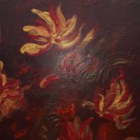 Acrylbild NACHTBLÜTEN Acrylmalerei auf einem Keilrahmen abstrakte Malerei Blütenbild abstrakte Blüten Bild 4