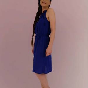 Seidenkleid azurblau aus 100% Seide, festliches Kleid, königsblau, Kleid Hochzeitsgast, Standesamtkleid blau, Abendkleid Bild 2