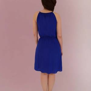 Seidenkleid azurblau aus 100% Seide, festliches Kleid, königsblau, Kleid Hochzeitsgast, Standesamtkleid blau, Abendkleid Bild 3