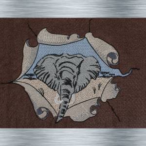 Stickdatei Wandriss Elefant - verschiedene Groessen - Afrika Tiere, Wüstentiere, Steppentier Stickmotiv Bild 1
