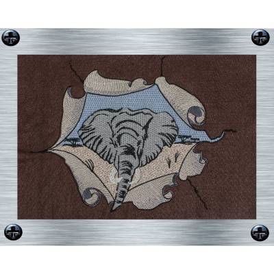 Stickdatei Wandriss Elefant - verschiedene Groessen - Afrika Tiere, Wüstentiere, Steppentier Stickmotiv