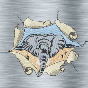 Stickdatei Wandriss Elefant - verschiedene Groessen - Afrika Tiere, Wüstentiere, Steppentier Stickmotiv Bild 2