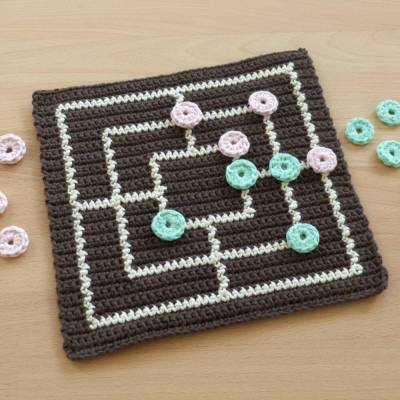 Häkelanleitung Mühle, Brettspiel-Klassiker, pdf-Datei