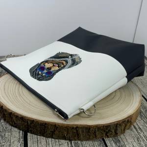 Rottweiler - Rapper Rotti - Tasche Handtasche Umhängetasche Milow aus tollem Kunstleder handmade genäht und bestickt Bild 5