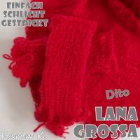 Handschmeichler Pulswärmer handgestrickt im schlichten Design Rot Umfang 16 cm für zarte Hände Dito Lana Grossa Bild 10