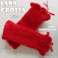 Handschmeichler Pulswärmer handgestrickt im schlichten Design Rot Umfang 16 cm für zarte Hände Dito Lana Grossa Bild 3