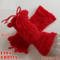 Handschmeichler Pulswärmer handgestrickt im schlichten Design Rot Umfang 16 cm für zarte Hände Dito Lana Grossa Bild 5