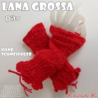 Handschmeichler Pulswärmer handgestrickt im schlichten Design Rot Umfang 16 cm für zarte Hände Dito Lana Grossa Bild 6