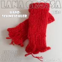 Handschmeichler Pulswärmer handgestrickt im schlichten Design Rot Umfang 16 cm für zarte Hände Dito Lana Grossa Bild 8