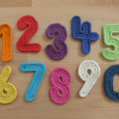 Häkelanleitung große Zahlen-Applikationen Zahl 0-9, pdf-Datei