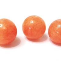 Jade 14 mm Perlen rund Orange Mashan Jade Edelstein Strang, Kettenstrang Bild 2