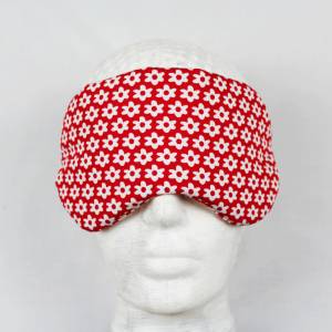 Schlafmaske, Schlafbrille rote Blümchen Reise-Zubehör Reise-Accessoire Spa-maske Augenbinde Bild 2