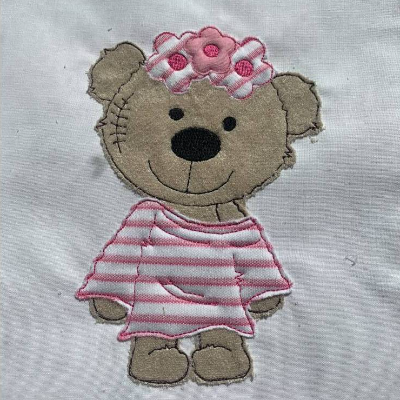 Stickdatei Doodle Teddy Girl Bär Applikation Set 731
