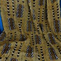 Bogolan Schlammtuch Mudcloth Plaid, afrikanische Deko - Ethno Tuch - beige, braun 170x110 cm Bild 1