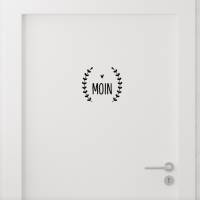 Türschild, Sticker, "MOIN" , Türdeko, Kranz,  Aufkleber aus Vinylfolie Bild 1