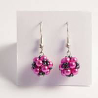 Ohrringe: kleine Blumenkugel ~ Pink Bild 2