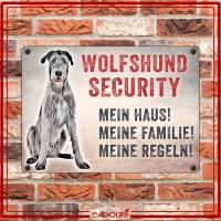 Hundeschild WOLFSHUND SECURITY, wetterbeständiges Warnschild Bild 2