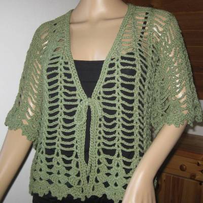 Häkeljacke mit hübschen Musterkanten, Sommerjacke, Bolero