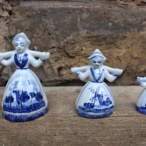 3er Set Delft Wasserträgerinnen Figuren Porzellan Vintage Holland Bild 1