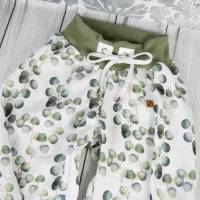 Damen Musselin Pumphose "Eukalyptus Leaves" Khaki - Weiß Bild 3