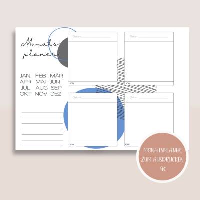 Wochenplaner, Wochenplan zum Ausdrucken A4 | Planer&Listen Printables