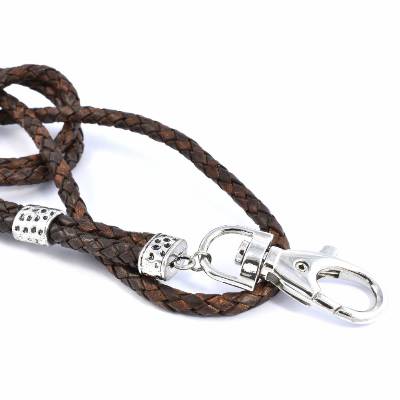 Schlüsselband aus Leder - dunkelbraun antik