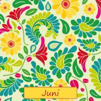 10 Postkarten, Monatskarte Juni, Blumentraum mit sommerlichem Blumenranken Bild 1