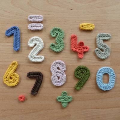 Häkelanleitung Applikationen Zahlen und Zeichen, pdf-Datei