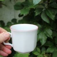 Kaffeegedeck Teetasse Kaffeetasse Kuchenteller  achteckig roter Rand Seltmann Weiden Bild 5