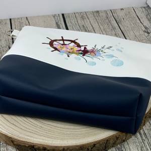 Steuerrad - Meer - maritim - Umhängetasche - Tasche Milow - Handtasche - aus Kunstleder genäht und bestickt Bild 5