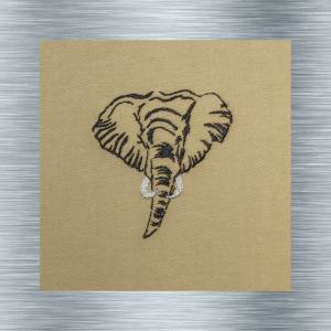 Stickdatei Elefantenkopf - 10 x 13 Rahmen - Afrika Tiere, Wüstentiere, Steppentier Stickmotiv, digitale Stickdatei Bild 1