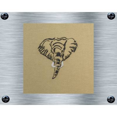 Stickdatei Elefantenkopf - 10 x 13 Rahmen - Afrika Tiere, Wüstentiere, Steppentier Stickmotiv, digitale Stickdatei