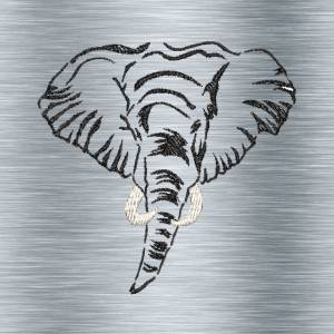 Stickdatei Elefantenkopf - 10 x 13 Rahmen - Afrika Tiere, Wüstentiere, Steppentier Stickmotiv, digitale Stickdatei Bild 2