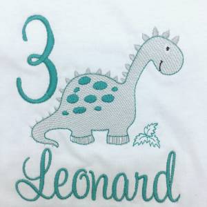 Geburtstagsshirt für Babys Kinder Dino Geschenk zum Geburtstag Zahlenshirt  T-Shirt Kurzarm Langarmshirt personalisiert Bild 6