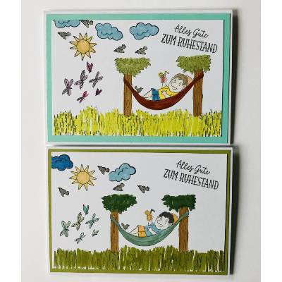 Glückwunschkarte zum Ruhestand Rente Stampin up! Handarbeit Unikat