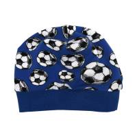 Baby Frühchen Jungen Set Pumphose-Mütze-Tuch "Fußballfieber" Fußbälle auf blau Geschenk Geburt Bild 4