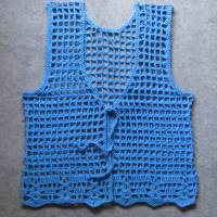 Luftige Häkelweste, Bolero in blau, Weste aus elastischer Baumwolle Bild 2
