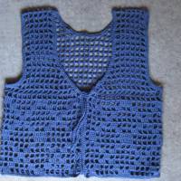 Luftige Häkelweste, Bolero in dunkelblau, Weste aus elastischer Baumwolle Bild 2