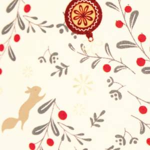 Kissenbezug Weihnachten vanille mit Eichhörnchen Christbaumkugel. Eine Kissenhülle 40x40 ohne Kissenfüllung ist im Liefe Bild 9
