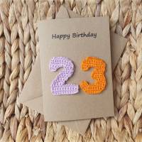 handgemachte Geburtstagskarte, Grusskarte mit Zahl, Glückwunschkarte Geburtstag Kinder, Geburtstagszahl Bild 7