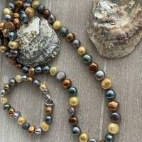 Wunderschöne handgefertigte Perlenkette mit Echt Silber Herz Verschluss,Multicolor Perlencollier,Perlenschmuck Bild 1