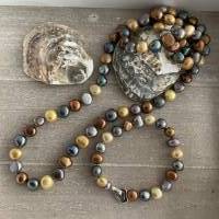 Wunderschöne handgefertigte Perlenkette mit Echt Silber Herz Verschluss,Multicolor Perlencollier,Perlenschmuck Bild 10