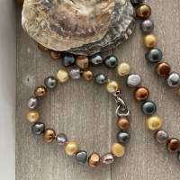 Wunderschöne handgefertigte Perlenkette mit Echt Silber Herz Verschluss,Multicolor Perlencollier,Perlenschmuck Bild 4