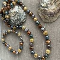 Wunderschöne handgefertigte Perlenkette mit Echt Silber Herz Verschluss,Multicolor Perlencollier,Perlenschmuck Bild 5
