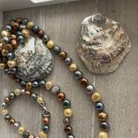Wunderschöne handgefertigte Perlenkette mit Echt Silber Herz Verschluss,Multicolor Perlencollier,Perlenschmuck Bild 6