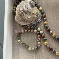 Wunderschöne handgefertigte Perlenkette mit Echt Silber Herz Verschluss,Multicolor Perlencollier,Perlenschmuck Bild 7